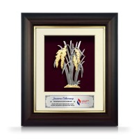 8.5" x 10" Gold Border Solid Frame with Gold Plated Pewter : Padi (Paddy)
