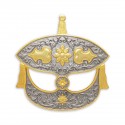 8.5" x 10" Gold Border Solid Frame with Gold Plated Pewter : Wau Bulan