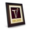 8.5" x 10" Gold Border Solid Frame with Gold Plated Pewter : Keris (Kris)