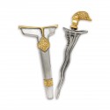 8.5" x 10" Gold Border Solid Frame with Gold Plated Pewter : Keris (Kris)
