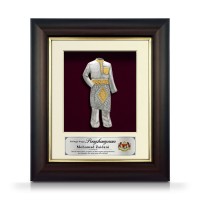8.5" x 10" Gold Border Solid Frame with Gold Plated Pewter - Baju Melayu