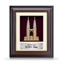 8.5" x 10" Gold Border Solid Frame with Gold Plated Pewter : Petronas Twin Towers