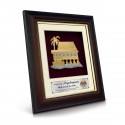 8.5" x 10" Gold Border Solid Frame with Gold Plated Pewter : Rumah Melayu (Malay House)