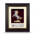 8.5" x 10" Gold Border Solid Frame with Gold Plated Pewter - Horse Of Fortune