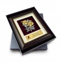 8.5" x 10" Gold Border Solid Frame with Gold Plated Pewter - Bunga Raya 2 Flowers