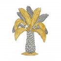 8.5" x 10" Solid Frame with Exclusive Songket and Gold Plated Pewter : Kelapa Sawit (Oil Palm)