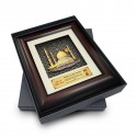 8.5" x 10" Solid Frame with Exclusive Songket and Gold Plated Pewter : Masjid (Mosque)