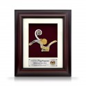 8.5" x 10" Solid Frame with Gold Plated Pewter : Hornbill