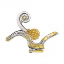 8.5" x 10" Solid Frame with Gold Plated Pewter : Hornbill