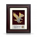 8.5" x 10" Solid Frame with Gold Plated Pewter : Flying Eagle