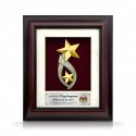 8.5" x 10" Solid Frame with Gold Plated Pewter : Double Star Awards