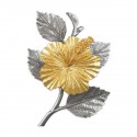 8.5" x 10" Solid Frame with Gold Plated Pewter : Bunga Raya (Hibiscus Flower)