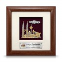 8" x 8" Solid Frame with Gold Plated Pewter - Malaysia Landmark