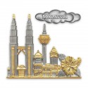 8" x 8" Solid Frame with Gold Plated Pewter - Malaysia Landmark