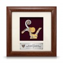 8" x 8" Solid Frame with Gold Plated Pewter - Hornbill