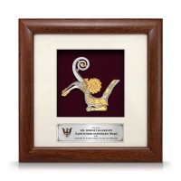 8" x 8" Solid Frame with Gold Plated Pewter - Hornbill