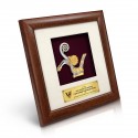 8" x 8" Solid Frame with Gold Plated Pewter - Hornbill