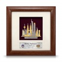 8" x 8" Solid Frame with Gold Plated Pewter - Kuala Lumpur Landmark