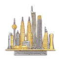 8" x 8" Solid Frame with Gold Plated Pewter - Kuala Lumpur Landmark