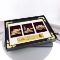  3 in 1 Exclusive Frame (Flower Border) with Gold Plated Pewter