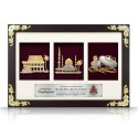  3 in 1 Exclusive Frame (Flower Border) with Gold Plated Pewter