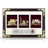  3 in 1 Exclusive Frame (Flower Border) with Gold Plated Pewter