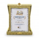 7" x 9" Songket Box with Earthleaf Silver Aluminium Plate and Gold Plated Pewter - Gasing
