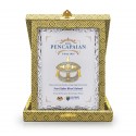 7" x 9" Songket Box with Earthleaf Silver Aluminium Plate and Gold Plated Pewter - Wau Bulan