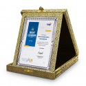 7" x 9" Silver Diamond Aluminium Plate with Songket Box