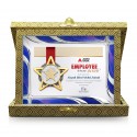 7" x 9" Songket Box With Prismatic Violet Aluminium Plate And Gold Plated Pewter - Star Awards