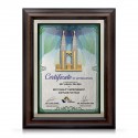 10.5" x 13.5" Award Plaque with Gold Plated Pewter - Petronas Twin Towers