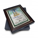 10.5" x 13.5" Award Plaque with Gold Plated Pewter - Petronas Twin Towers
