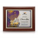 7" x 9" Award Plaque with Gold Plated Pewter - Kereta Lembu