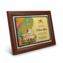 7" x 9" Award Plaque with Gold Plated Pewter - Kereta Lembu