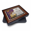 7" x 9" Award Plaque with Gold Plated Pewter - Kereta Lembu