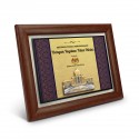 7" x 9" Award Plaque with Gold Plated Pewter - Perdana Putra (Songket Background)