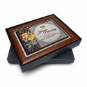 7" x 9" Award Plaque : Pewter Bunga Raya 2 Flowers (Hibiscus with Batik Background)