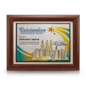 7" x 9" Award Plaque with Gold Plated Pewter - Kuala Lumpur Landmark