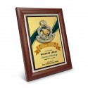 7" x 9" Award Plaque with Gold Plated Pewter - Logo Police Diraja Malaysia (Polis PDRM)
