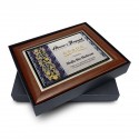 7" x 9" Award Plaque with Gold Plated Pewter - Malay Carving Motif