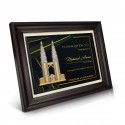 9" x 11" Award Plaque with Gold Plated Pewter : Petronas Twin Towers