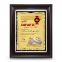 9" x 11" Award Plaque with Earthleaf Gold Aluminium Plate and Gold Plated Pewter - Gasing