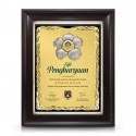 9" x 11" Award Plaque with Earthleaf Gold Aluminium Plate and Gold Plated Pewter - Rafflesia