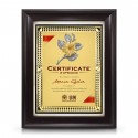 9" x 11" Award Plaque with Gold Diamond Aluminium Plate and Gold Plated Pewter - Bunga Raya