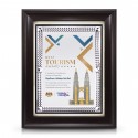 9" x 11" Award Plaque with Silver Diamond Aluminium Plate and Gold Plated Pewter - Petronas Twin Towers