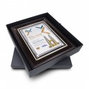 9" x 11" Award Plaque with Silver Diamond Aluminium Plate and Gold Plated Pewter - Petronas Twin Towers