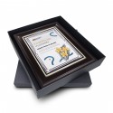 9" x 11" Award Plaque with Silver Diamond Aluminium Plate and Gold Plated Pewter - Orchid 3 Flowers (Anggerik)