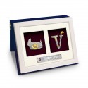  2 in 1 Book Frame 7" x 9" with Gold Plated Pewter