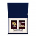  2 in 1 Book Frame 8" x 10" with Gold Plated Pewter: Bunga Raya 2 Flowers and Malaysia Landmark