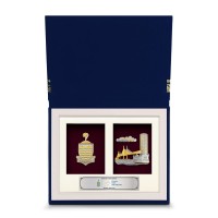  2 in 1 Book Frame 8" x 10" with Gold Plated Pewter: Coat Of Arms Of Penang and Penang Landmark